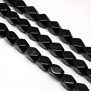 Natural Obsidian Faceted Rhombus Beads Strands, 18x13x12mm, Hole: 1mm, about 22pcs/strand, 15.74 inch(G-L235A-05)