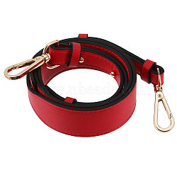 Leather Adjustable Bag Handles, with Alloy Swivel Clasps, Cerise, 102~108x3.75cm(PURS-WH0005-80KCG-01)