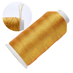 Nylon Metallic Thread, Embroidery Thread, 6-Ply, Gold, 0.4mm, about 699.91 yards(640m)/roll(MCOR-T002-01B-01)