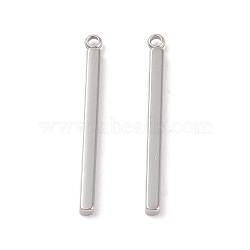 Non-Tarnish 304 Stainless Steel Pendants, Cuboid/Bar Charm, Stainless Steel Color, 27.5x2.5x2mm, Hole: 1.4mm(STAS-G336-03C-P)