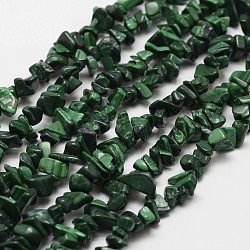 Natural Malachite Beads Strands, Chip, Dark Green, 3~5x7~13x2~4mm, Hole: 0.4mm, 32 inch(X-G-F328-30)