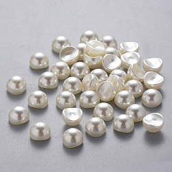 Half Round ABS Plastic Imitation Pearl Cabochons, DIY loosed Beads Cabochons for Face Beauty Makeup Nail Art Craft DIY Phone Making, High Luster, Beige, 8x5mm(MRMJ-Q092-8mm-D03)