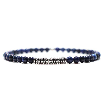 4MM Natural Lapis Lazuli Round Stretch Bracelets for Men