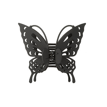 Hollow Butterfly Shape Plastic Large Claw Hair Clips, Hair Accessories for Women Girl, Black, 130x145mm