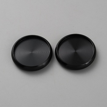 Alloy Cabochon Settings, Flat Round, Black, 27.5x5mm