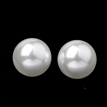 Eco-Friendly Glass Pearl Beads, High Luster, Grade A, No Hole/Undrilled Round, White, 12mm