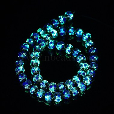 Glow in the Dark Luminous Style Handmade Silver Foil Glass Round Beads(FOIL-I006-10mm-02)-3