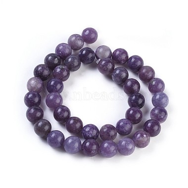 Natural Lepidolite/Purple Mica Stone Beads Strands(G-E545-01B)-2
