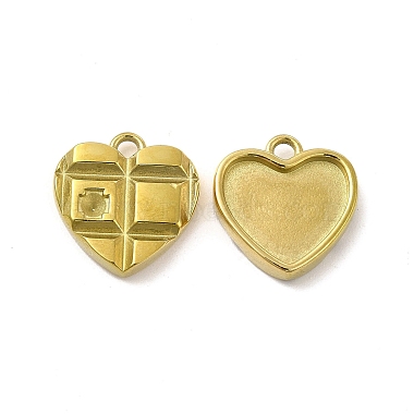 Real 14K Gold Plated Heart 304 Stainless Steel Pendants