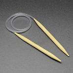 Rubber Wire Bamboo Circular Knitting Needles, More Size Available, Light Yellow, 780~800x3.5mm(TOOL-R056-3.5mm-01)