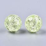 Transparent Crackle Acrylic Round Beads Strands, No Hole, Champagne Yellow, 12mm about 4400pcs/5000g(CCG-R002-12mm-07)