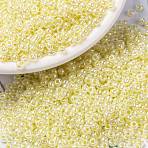 MIYUKI Round Rocailles Beads, Japanese Seed Beads, (RR514) Lemon Ice Ceylon, 8/0, 3mm, Hole: 1mm, about 422~455pcs/bottle, 10g/bottle(SEED-JP0009-RR0514)