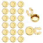 20Pcs Flat Round Brass Button Covers Settings, Rivet Hiding Caps Settings, Raw(Unplated), 17.5x4.5mm, Tray Size: 15mm(BUTT-ME0001-48B)