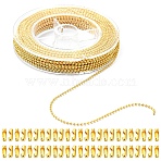 1 Roll Iron Ball Bead Chains, with Spool, Soldered, with 50Pcs Ball Chain Connectors, Golden, 1.5mm(CH-YW0002-04G)