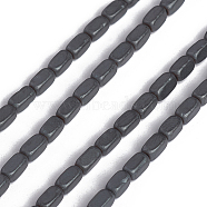 Non-magnetic Synthetic Hematite Beads Strands, Frosted, Cuboid, 4x2x2mm, Hole: 0.8mm, about 104pcs/strand, 15.94 inch(40.5cm)(G-I273-16)