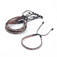 Unisex Adjustable Braided Bead Bracelets, with Glass Beads, Black, 1-3/4 inch~2-7/8 inch(4.6~7.4cm)(BJEW-J181-05A)