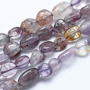 Natural Purple Lodolite Quartz Beads Strands, Nuggets, 5~7mm, Hole: 0.8mm, about 55~60pcs/strand, 15.7 inch(40cm)(G-E483-69)