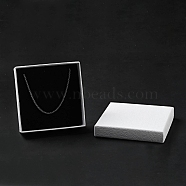 Texture Paper Jewelry Gift Boxes, with Sponge Mat Inside, Square, White, 9.1x9.1x2.9cm, Inner Diameter: 8.5x8.5cm, Deep: 2.6cm(OBOX-G016-C03-A)
