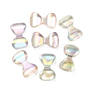 UV Plating Rainbow Iridescent Transparent Acrylic Beads, Bowknot, Mixed Color, 23.5x39x8mm, Hole: 3.2mm(OACR-F006-04)