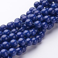 Natural Mashan Jade Round Beads Strands, Dyed, Midnight Blue, 10mm, Hole: 1mm, about 41pcs/strand, 15.7 inch(G-D263-10mm-XS09)