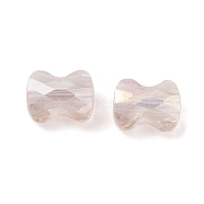 Electroplate Glass Beads, AB Color, Faceted Pillow, Misty Rose, 8x6.5x4mm, Hole: 1.2mm(GLAA-D016-16E)