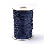 Braided Korean Waxed Polyester Cords, Prussian Blue, 0.8mm, about 87.48 yards(80m)/roll(YC-T002-0.8mm-153)