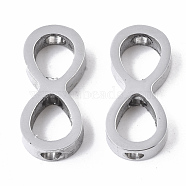 304 Stainless Steel Beads, Infinity, Stainless Steel Color, 14.5x7x3mm, Hole: 2mm(STAS-S079-182A-P)