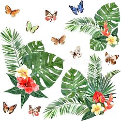 PVC Wall Stickers, for Wall Decoration, Leaf Pattern, 290x730mm(DIY-WH0228-369)