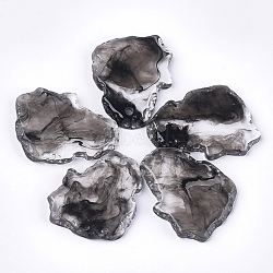 Resin Pendants, Imitation Gemstone, Nuggets, Clear & Black, 39~40x31~32x5mm, Hole: 3mm(RESI-S374-15E)