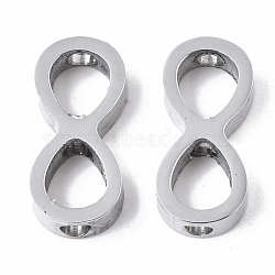 Tarnish Resistant 304 Stainless Steel Beads, Infinity, Stainless Steel Color, 14.5x7x3mm, Hole: 2mm(STAS-S079-182A-P)