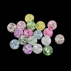 Transparent Crackle Acrylic Beads, Round, Mixed Color, 8mm, Hole: 2.2mm, about 1800pcs/500g(AC-CBA4496-12A)