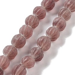 Handmade Lampwork Beads, Pumpkin, Indian Red, 10.5x9.5mm, Hole: 1.5mm, about 64pcs/strand, 25.79''(65.5cm)(LAMP-Z008-05G)