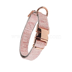 Nylon Dog Collar with Rose Gold Iron Quick Release Buckle, Adjustable Safety Collar for Dog Pet, Pink, 250~400x20mm(PW-WG25675-10)