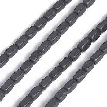 Non-magnetic Synthetic Hematite Beads Strands, Frosted, Cuboid, 4x2x2mm, Hole: 0.8mm, about 104pcs/strand, 15.94 inch(40.5cm)