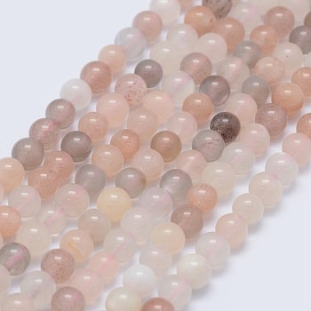 Natural Multi-Moonstone Beads Strands, Round, 4mm, Hole: 0.8mm, about 100pcs/strand, 15.75 inch(40cm)