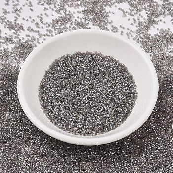 MIYUKI Delica Beads, Cylinder, Japanese Seed Beads, 11/0, (DB1772) Sparkling Pewter Lined Crystal AB, 1.3x1.6mm, Hole: 0.8mm, about 10000pcs/bag, 50g/bag
