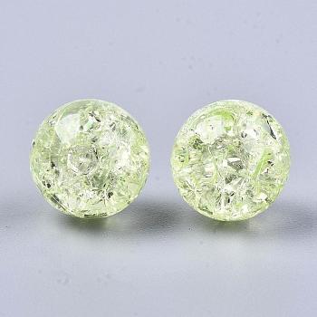 Transparent Crackle Acrylic Round Beads Strands, No Hole, Champagne Yellow, 12mm about 4400pcs/5000g