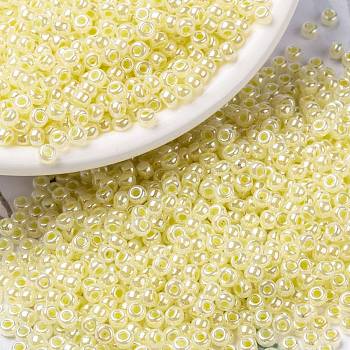 MIYUKI Round Rocailles Beads, Japanese Seed Beads, (RR514) Lemon Ice Ceylon, 8/0, 3mm, Hole: 1mm, about 422~455pcs/bottle, 10g/bottle