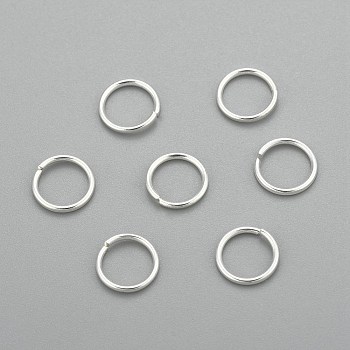 304 Stainless Steel Open Jump Rings, Round, Silver, 19 Gauge, 8x0.9mm, Inner Diameter: 6.2mm