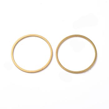 Brass Link Rings, Golden, 18mm