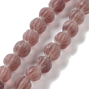 Handmade Lampwork Beads, Pumpkin, Indian Red, 10.5x9.5mm, Hole: 1.5mm, about 64pcs/strand, 25.79''(65.5cm)