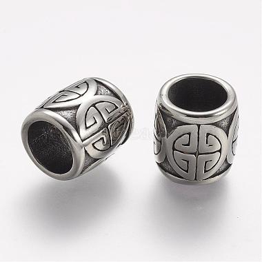 Antique Silver Barrel Stainless Steel Beads
