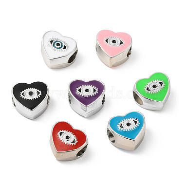 Mixed Color Heart Plastic European Beads