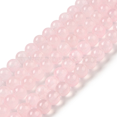 Pink Round Malaysia Jade Beads