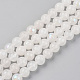 Brins de perles de pierre de lune blanche naturelle galvanisées(G-S369-012C-C)-1