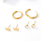 3 Pairs 3 Style Stainless Steel Huggie Hoop Earring & Stud Earring Sets(HD4662-1)-1