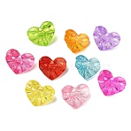 Transparent Acrylic Beads, Herat, Mixed Color, 21~21.5x26.5x12mm, Hole: 3.5mm, about 226pcs/500g(OACR-Z037-10)