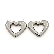 Non-magnetic Synthetic Hematite Pendants, Grade AA, Heart, 20x25x4mm, Hole: 1mm(G-N0050-54)