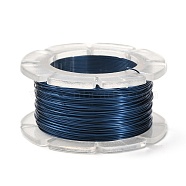 Round Copper Craft Wire, for Jewelry Making, Long-Lasting Plated, Marine Blue, 26 Gauge, 0.4mm, about 65.61 Feet(20m)/roll(CWIR-C001-01A-01)