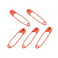 Spray Painted Iron Safety Pins, Cadmium Free & Nickel Free & Lead Free, Coral, 30~31x7x2.5mm(IFIN-T017-02J-NR)